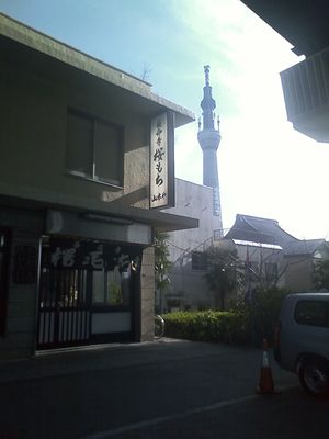 24_長命寺の桜餅とスカイツリー